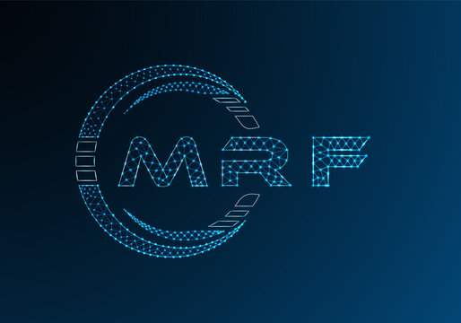 MRF low poly letter logo vector design. MRF lower poly logo design. Low poly logo.
