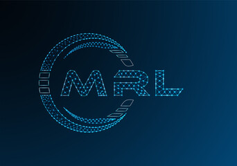 MRL low poly letter logo vector design. MRL lower poly logo design. Low poly logo.