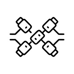 Modern illustration of a network security camera system, with clean lines. Representing Surveillance and technological advancement. 