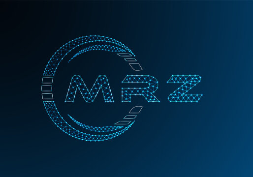 MRZ low poly letter logo vector design. MRZ lower poly logo design. Low poly logo.