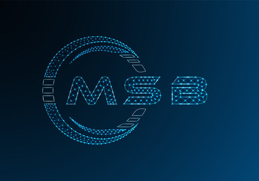 MSB low poly letter logo vector design. MSB lower poly logo design. Low poly logo.