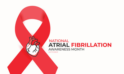 National Atrial Fibrillation Awareness Month. background, banner, card, poster, template. Vector illustration.
