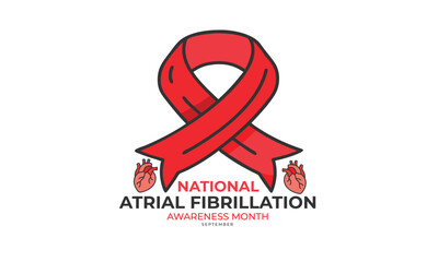 National Atrial Fibrillation Awareness Month. background, banner, card, poster, template. Vector illustration.