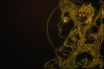 Reverence in Gold A Divine Dialogue Between Shiva and Hanuman