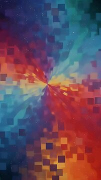 Abstract Geometric Background with Motion and Pixelated Light