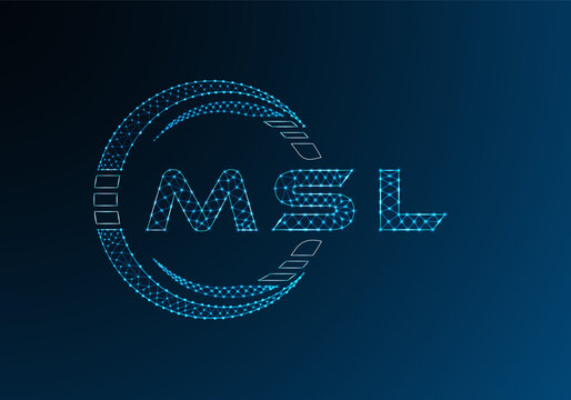 MSL low poly letter logo vector design. MSL lower poly logo design. Low poly logo.
