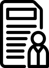 Personal file icon with line and simple style