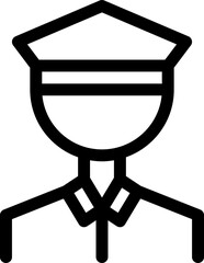 Police icon with line and simple style