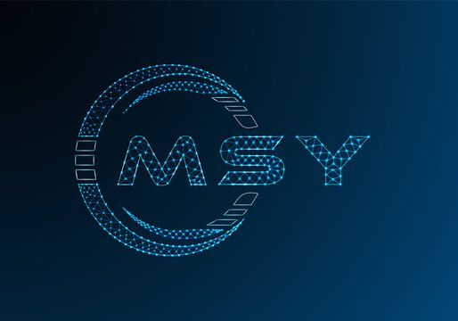 MSY low poly letter logo vector design. MSY lower poly logo design. Low poly logo.