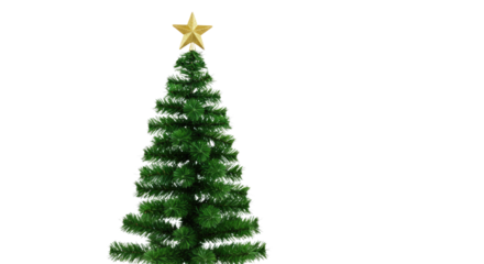 Artificial Christmas Tree with Golden Star.