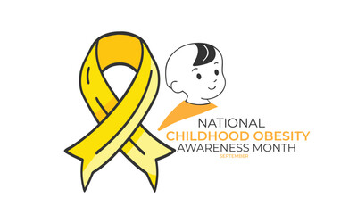 National Childhood Obesity Awareness Month. background, banner, card, poster, template. Vector illustration.