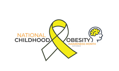 National Childhood Obesity Awareness Month. background, banner, card, poster, template. Vector illustration.