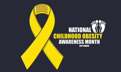 National Childhood Obesity Awareness Month. background, banner, card, poster, template. Vector illustration.