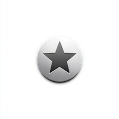 Obraz premium Dark Gray Star in Silver Circle on White Background