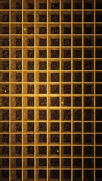 Abstract Grid Gold Pattern Background with Geometric Square Texture