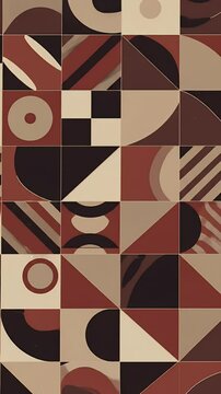 Abstract Geometric Pattern Background with Brown and Beige Shapes
