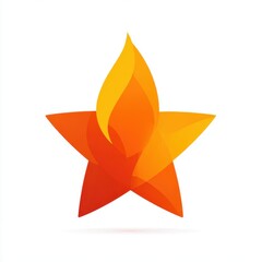 Fiery Orange and Yellow Abstract Star Illustration