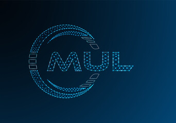 MUL low poly letter logo vector design. MUL lower poly logo design. Low poly logo.