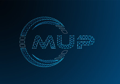 MUP low poly letter logo vector design. MUP lower poly logo design. Low poly logo.