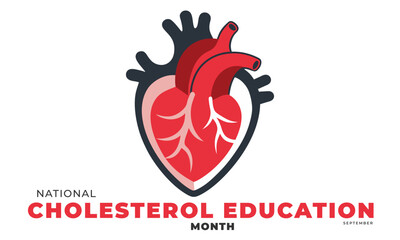National Cholesterol Education Month. background, banner, card, poster, template. Vector illustration.