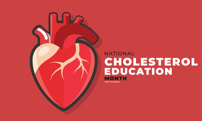 National Cholesterol Education Month. background, banner, card, poster, template. Vector illustration.