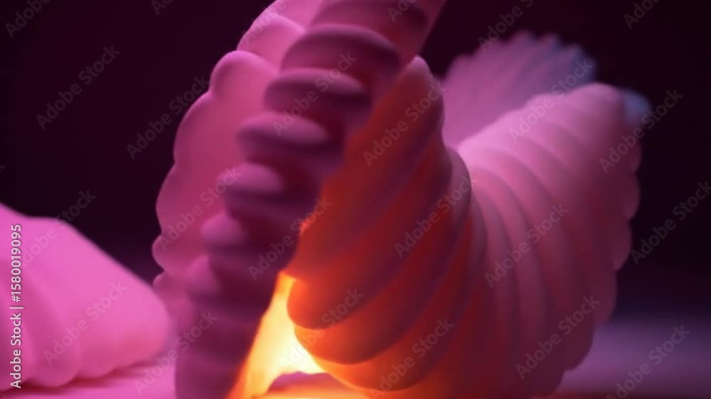 Poster abstract 3d shapes with glowing colors creating a modern art display