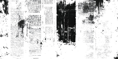 Newspaper paper grunge vintage background. Old newspaper background, blank paper texture, dark news print style design with white space for text, news background. © Design House