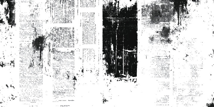 Newspaper paper grunge vintage background. Old newspaper background, blank paper texture, dark news print style design with white space for text, news background.