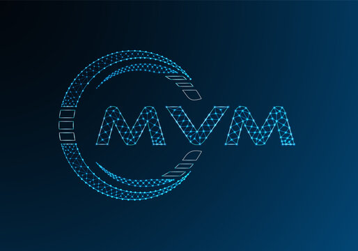 MVM low poly letter logo vector design. MVM lower poly logo design. Low poly logo.