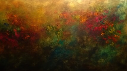 Fototapeta premium Abstract painting featuring layered colors and textures.