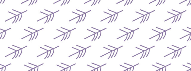 Minimal arrow branch pattern in soft purple on white background. A seamless modern design ideal for textiles, wrapping, or digital projects. Perfect for stylish, subtle decorative use.