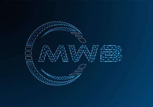 MWB low poly letter logo vector design. MWB lower poly logo design. Low poly logo.
