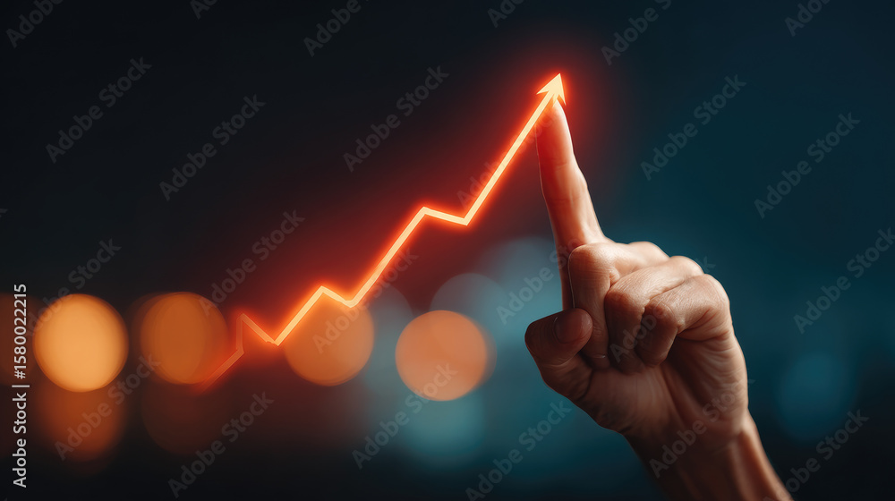 Poster market growth strategies analyzing trends and data visualization in business urban environment digit