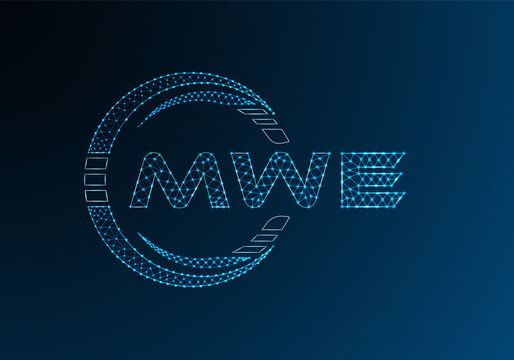 MWE low poly letter logo vector design. MWE lower poly logo design. Low poly logo.