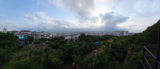 aerial view of the city, software and IT companies