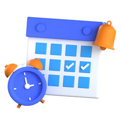 3D Reminder Icon for Notification and Alert Colorful Style
