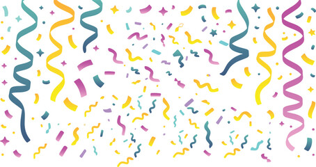 Colorful Confetti Explosion – Celebration Vector on Transparent Background