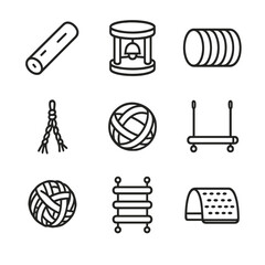 Animal icon toys rope plastic chew vector grass ball ladder bell small