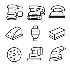 Icon edge disc block detail belt sanding sander vector power icons collector