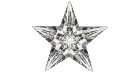 Crystal Glass Star Ornament Sparkling Facets.