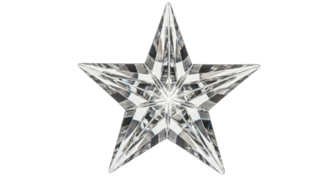 Crystal Glass Star Ornament Sparkling Facets.