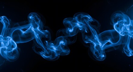 smoke is illuminated with soft, fostering an air of intrigue blue smoke against a dark background. wallpaper, shadowy space shrouded in blue haze
