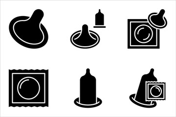 condom icon set, vector illustration on white background.