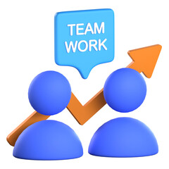 3D Teamwork Icon for Collaboration Concept Colorful Style