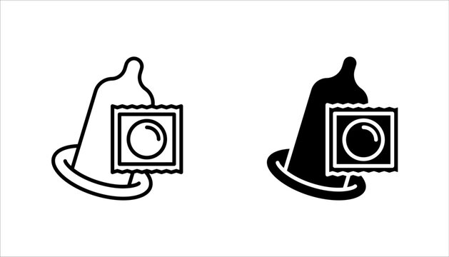 condom icon set, vector illustration on white background.