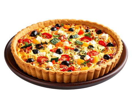 Freshly Baked Vegetable Quiche with Mediterranean Flavors