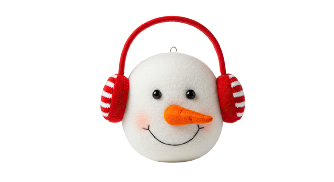 Cute Snowman Ornament with Earmuffs.