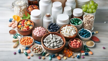 A wide variety of dietary supplement capsules and tablet containers
