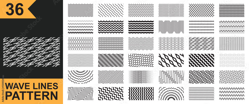 Poster wave lines pattern background seamless vector as zigzag stroke texture , undulate squiggle simple ba