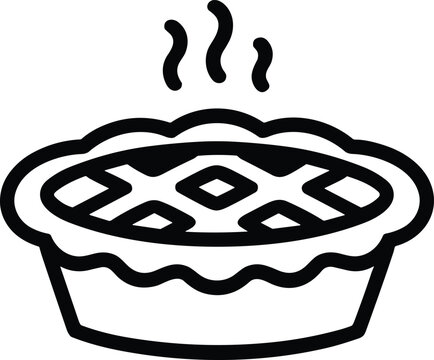 black pie with steam rising clip art preview